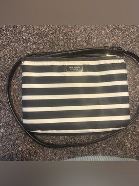 kate spade Navy and White Striped Shoulder Bag
